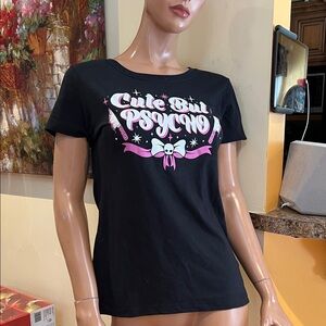 Too Fast Black Tee cute but psycho M t shirt nwot